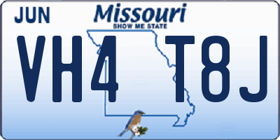 MO license plate VH4T8J