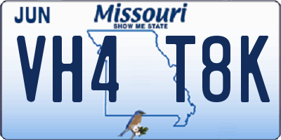 MO license plate VH4T8K