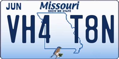 MO license plate VH4T8N