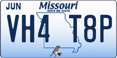 MO license plate VH4T8P