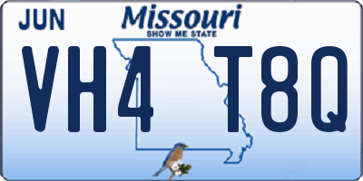 MO license plate VH4T8Q