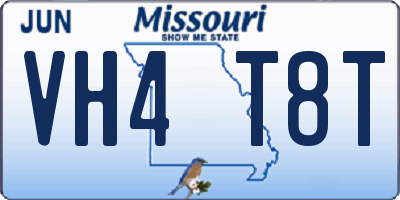 MO license plate VH4T8T