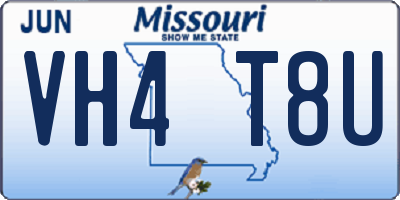 MO license plate VH4T8U