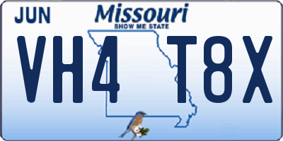 MO license plate VH4T8X