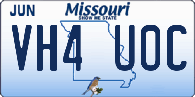 MO license plate VH4U0C