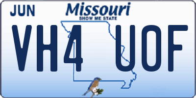 MO license plate VH4U0F