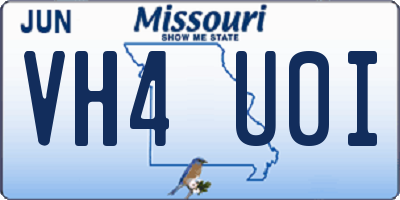 MO license plate VH4U0I