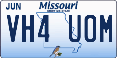 MO license plate VH4U0M