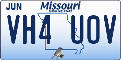 MO license plate VH4U0V
