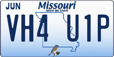 MO license plate VH4U1P