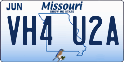 MO license plate VH4U2A