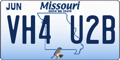MO license plate VH4U2B
