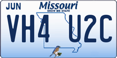 MO license plate VH4U2C