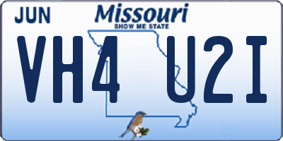 MO license plate VH4U2I