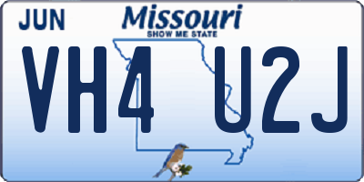 MO license plate VH4U2J