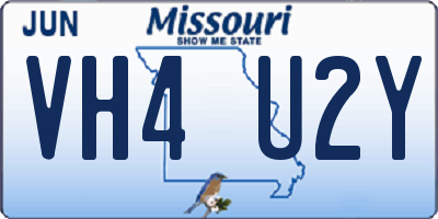 MO license plate VH4U2Y