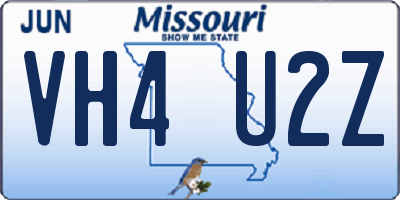 MO license plate VH4U2Z