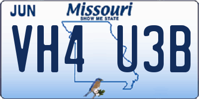 MO license plate VH4U3B