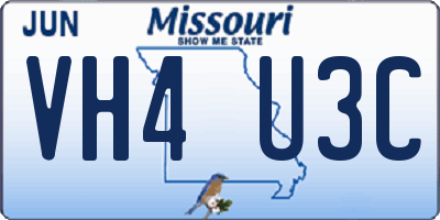 MO license plate VH4U3C
