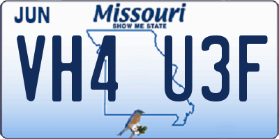 MO license plate VH4U3F