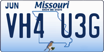 MO license plate VH4U3G