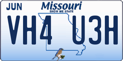 MO license plate VH4U3H