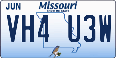 MO license plate VH4U3W