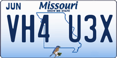 MO license plate VH4U3X