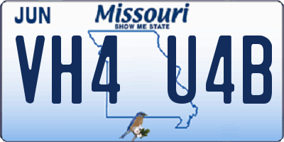 MO license plate VH4U4B