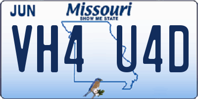 MO license plate VH4U4D
