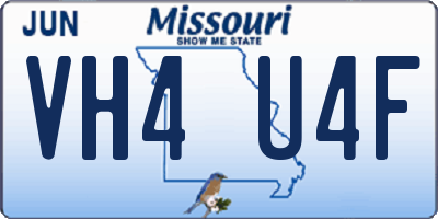 MO license plate VH4U4F