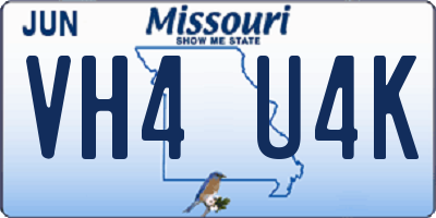 MO license plate VH4U4K