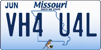 MO license plate VH4U4L