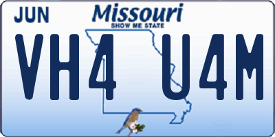 MO license plate VH4U4M