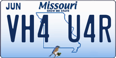 MO license plate VH4U4R