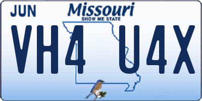 MO license plate VH4U4X