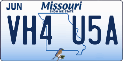 MO license plate VH4U5A