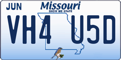 MO license plate VH4U5D