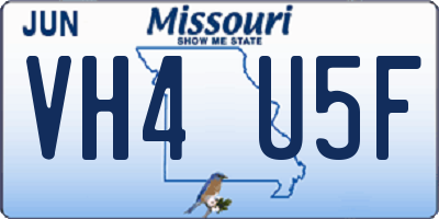 MO license plate VH4U5F