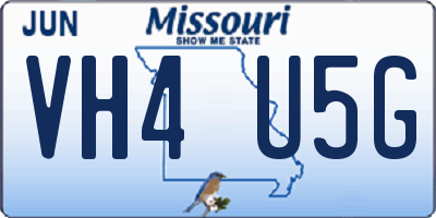 MO license plate VH4U5G