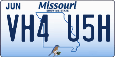 MO license plate VH4U5H