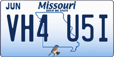 MO license plate VH4U5I