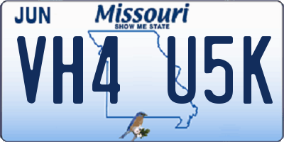 MO license plate VH4U5K
