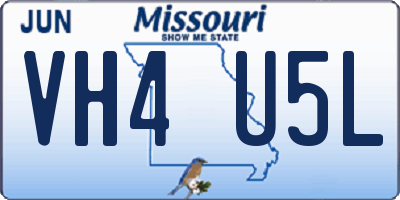 MO license plate VH4U5L
