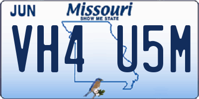 MO license plate VH4U5M