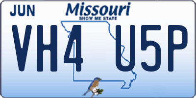 MO license plate VH4U5P