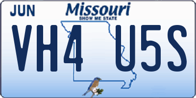 MO license plate VH4U5S