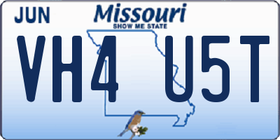 MO license plate VH4U5T