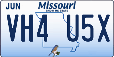 MO license plate VH4U5X