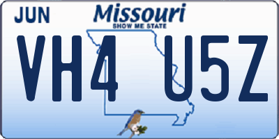 MO license plate VH4U5Z